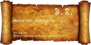 Wendler Katalin névjegykártya