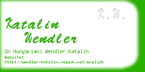 katalin wendler business card